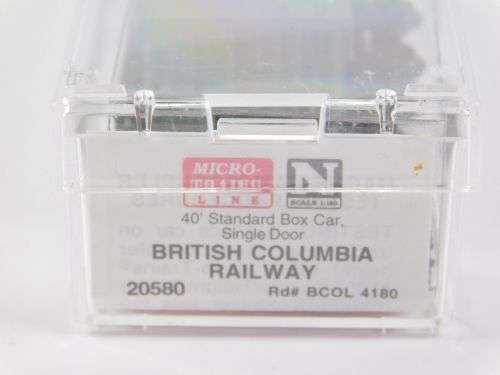 N Scale Micro-Trains MTL 20580 BCOL British Columbia Railway 40' Box Car #4180