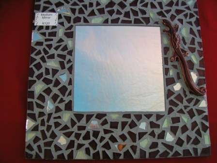 Burgundy and grey gheko mirror