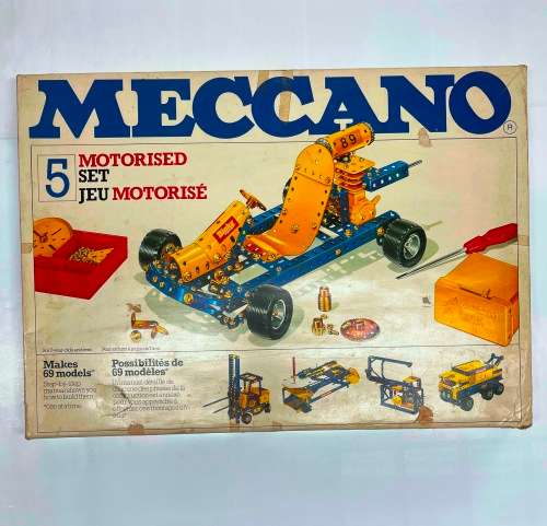Meccano Set 5 Dark Blue And Yellow 1978
