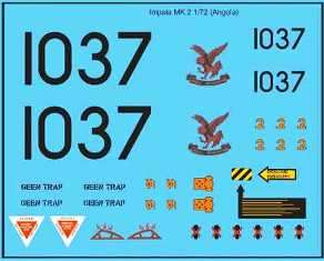 SAAF Impala Mk 2 (Angola) Decals.