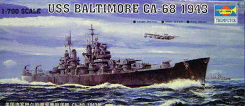 U.S.S. "Baltimore CA68 Heavy Cruiser 1943 - Scale 1/700 By Trumpeter.