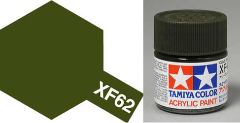XF-62 Olive Drab - Matt - Acrylic Paint - 23ml By Tamiya.