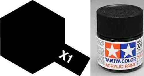 X-1 Black Acrylic Paint 23ml By Tamiya.