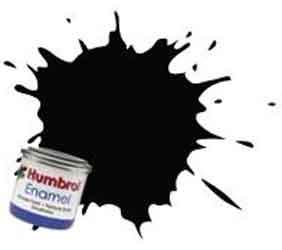Coal Black - Satin Enamel Paint - 14ml Tinlet By Humbrol.