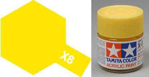 X-8 Lemon Yellow Acrylic Paint 23ml By Tamiya.