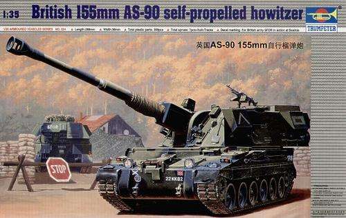 British 155mm AS-90 Self Propelled Howitzer Tank - Scale 1/35 By Trumpeter.