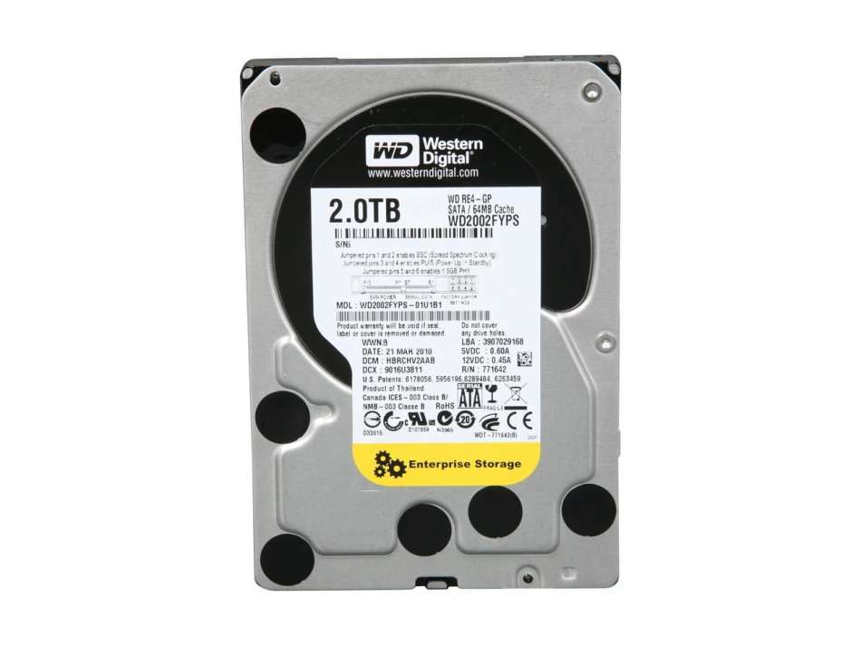 Western Digital WD RE4-GP WD2002FYPS 2TB 64MB Cache SATA 3.0Gb/s 3.5" Hard Drive
