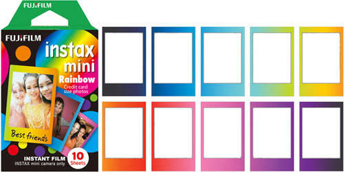 Fujifilm Instax mini Instant Film ( RAINBOW ) 10 Sheets per Box for Instax Mini 7 Mini 8 Mini 9