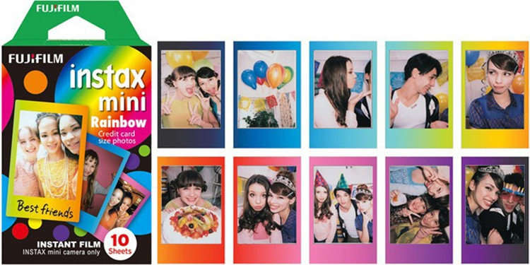 Fujifilm Instax mini Instant Film ( RAINBOW ) 10 Sheets per Box for Instax Mini 7 Mini 8 Mini 9