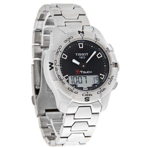Tissot T-Touch II Mens Black Dial Digital Swiss Quartz Watch T047.420.11.051.00