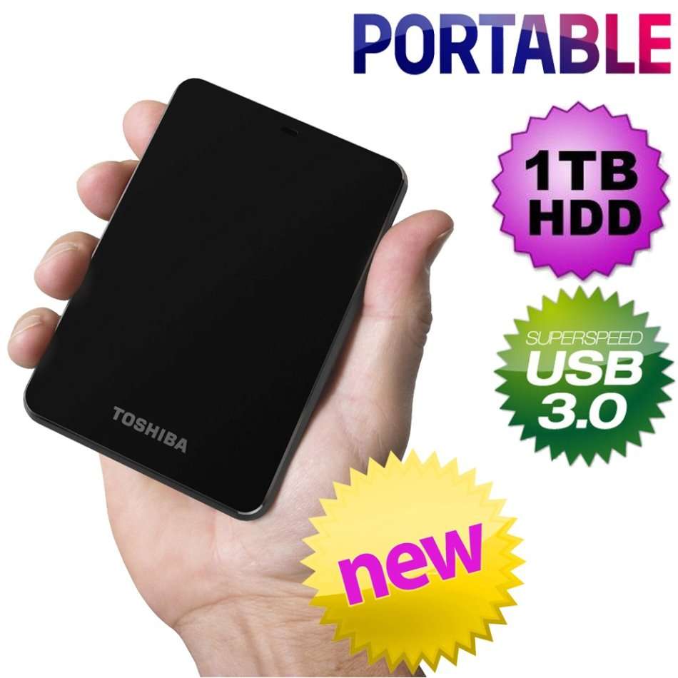Toshiba Canvio Basics 1TB Portable Hard Drive - Black (HDTB310XK3AA)
