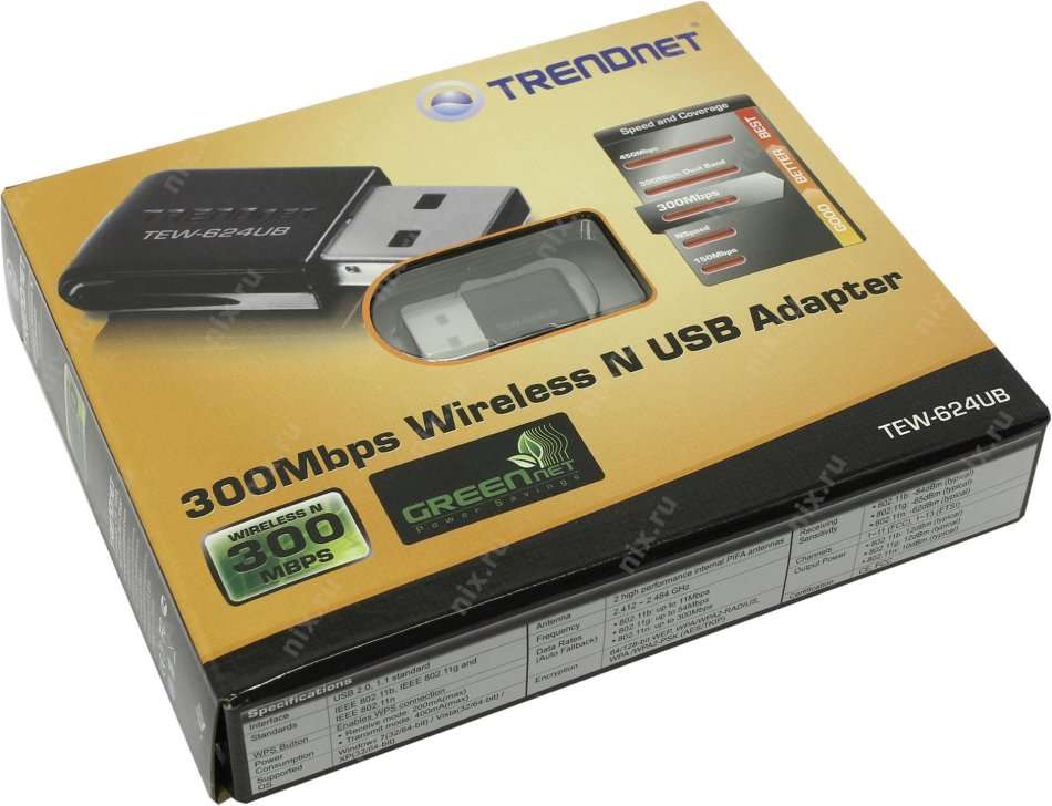 TRENDnet TEW-624UB N300 Mini Wireless N USB Adapter