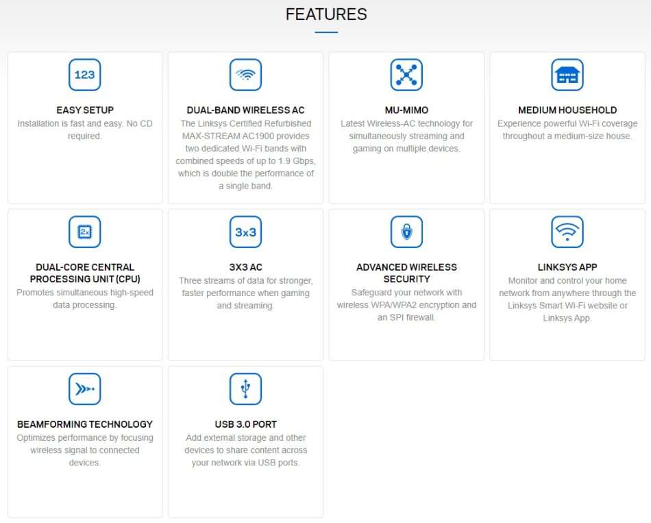 LINKSYS EA7500 MAX-STREAM AC1900 MU-MIMO GIGABIT WI-FI Wireless ROUTER | Power Streaming & Gaming