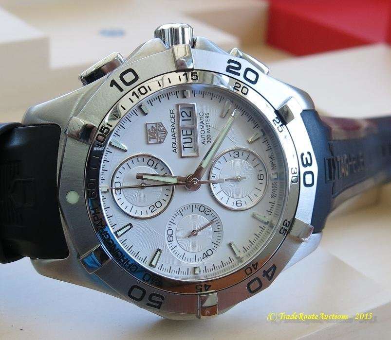 TAG Heuer Men's Aquaracer Automatic Chronograph Stainless Steel Rubber Tag Strap Watch - CAF2011