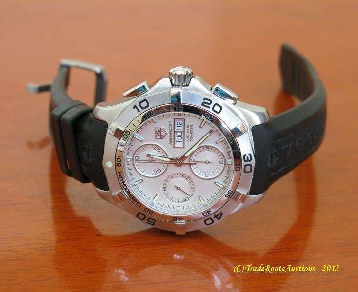 TAG Heuer Men's Aquaracer Automatic Chronograph Stainless Steel Rubber Tag Strap Watch - CAF2011