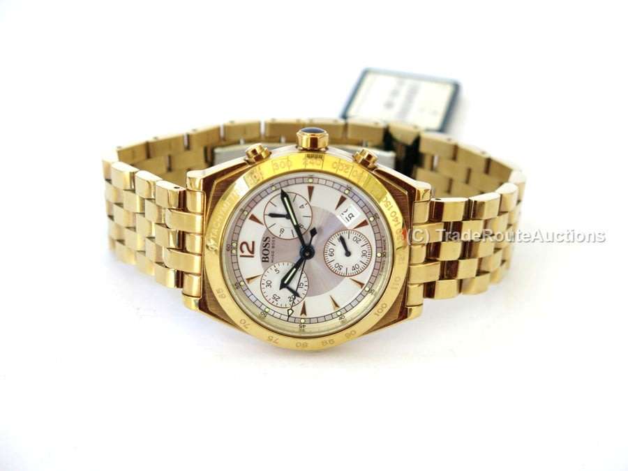 Hugo Boss Gold Plated Chrono Dial Men's Watch 1120 / 16205