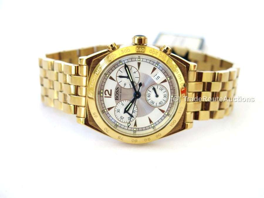 Hugo Boss Gold Plated Chrono Dial Men's Watch 1120 / 16205