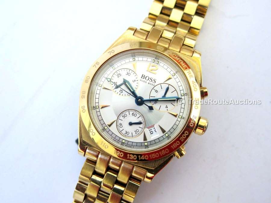 Hugo Boss Gold Plated Chrono Dial Men's Watch 1120 / 16205