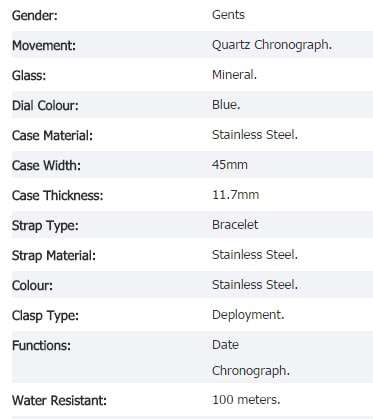 Caterpillar BLUE DIAL CHRONOGRAPH MEN'S WATCH IN14311126 - Brand New in Box