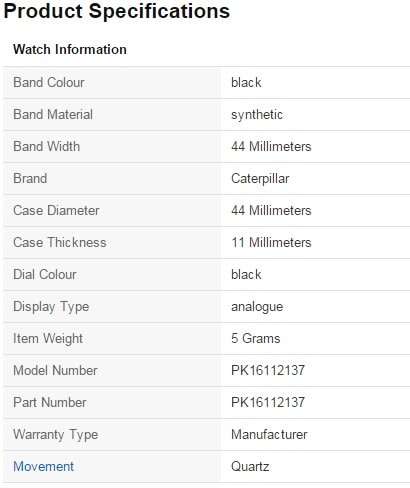 CATERPILLAR Men's PK16112137 DP XL Analog Watch