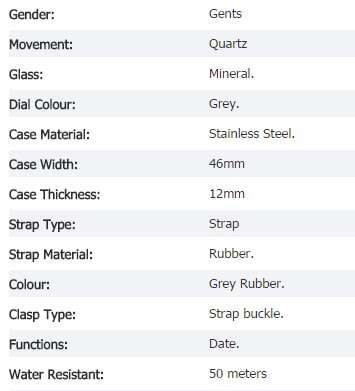 CATERPILLAR Mens NJ15125531 Bold Analog Display Quartz XL Grey Watch - Brand New in Box