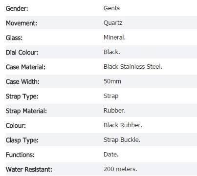 Caterpillar Atoll Black Rubber Strap D416121128 Men`s Watch - Brand New in Box