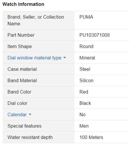 Puma ESSENCE PU103071008 Men's Red Rubber Black Dial  - BRAND NEW *** PUMA ***