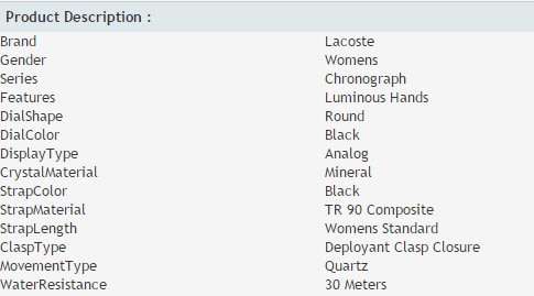 Lacoste Charlotte Nicosia Chronograph Black Dial Black PVD Ladies Watch 2000806 - Brand New