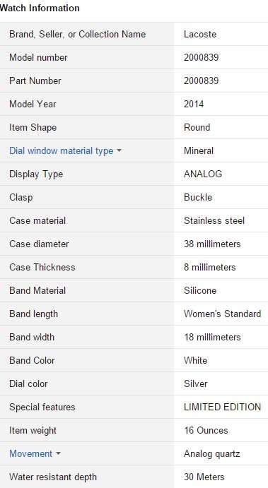 Lacoste Valencia Three-Hand Silver and Blue Women's watch 2000839 - Brand New