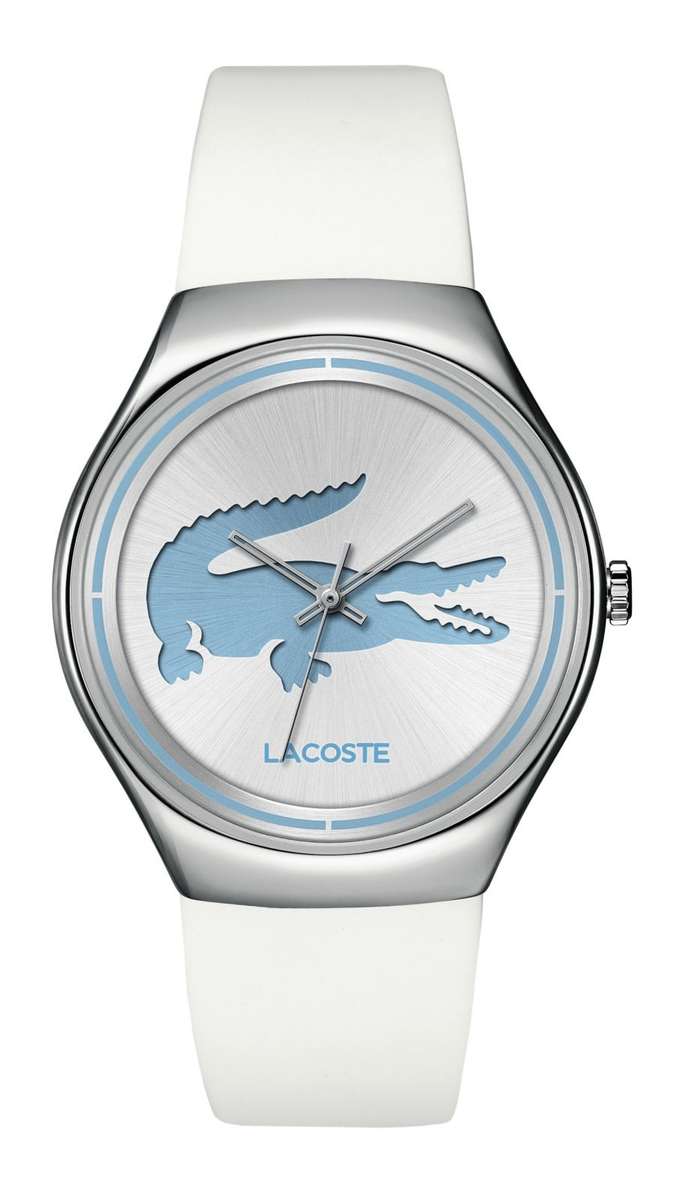Lacoste Valencia Three-Hand Silver and Blue Women's watch 2000839 - Brand New