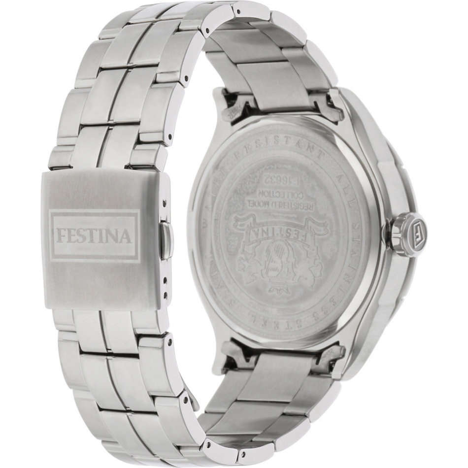 Festina Sports 46mm Blue Dial Date Silver Steel Bracelet Men's Watch # F16632/2