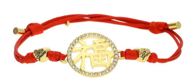 Guess Women Bracelet Texil red/gold UBB12244 - Brand new in Box