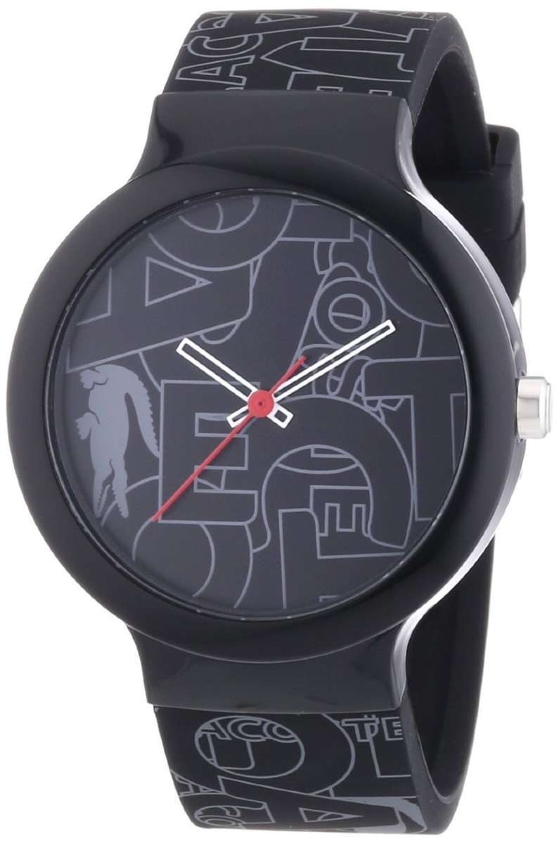 Lacoste Goa Black/Grey Dial Rubber Unisex 40mm Watch 2020067