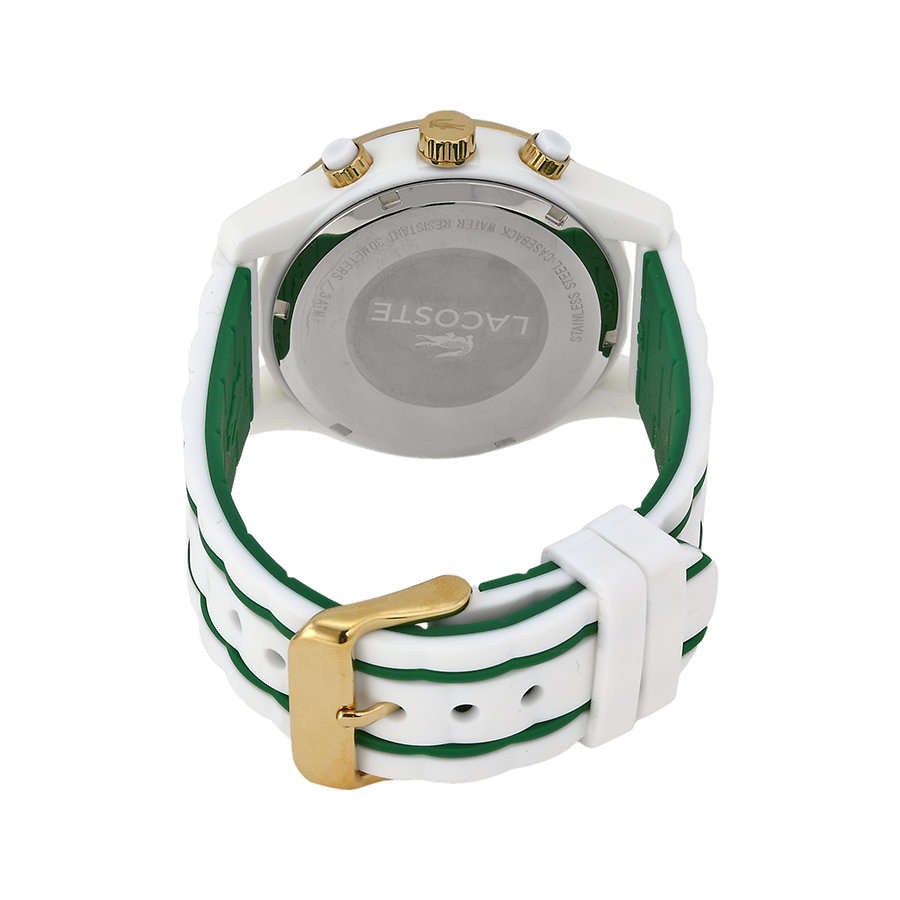 Lacoste Charlotte Chronograph White Dial White Rubber Ladies Watch 2000844 - Brand New