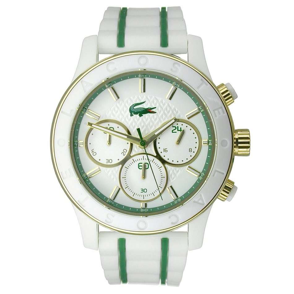 Lacoste Charlotte Chronograph White Dial White Rubber Ladies Watch 2000844 - Brand New