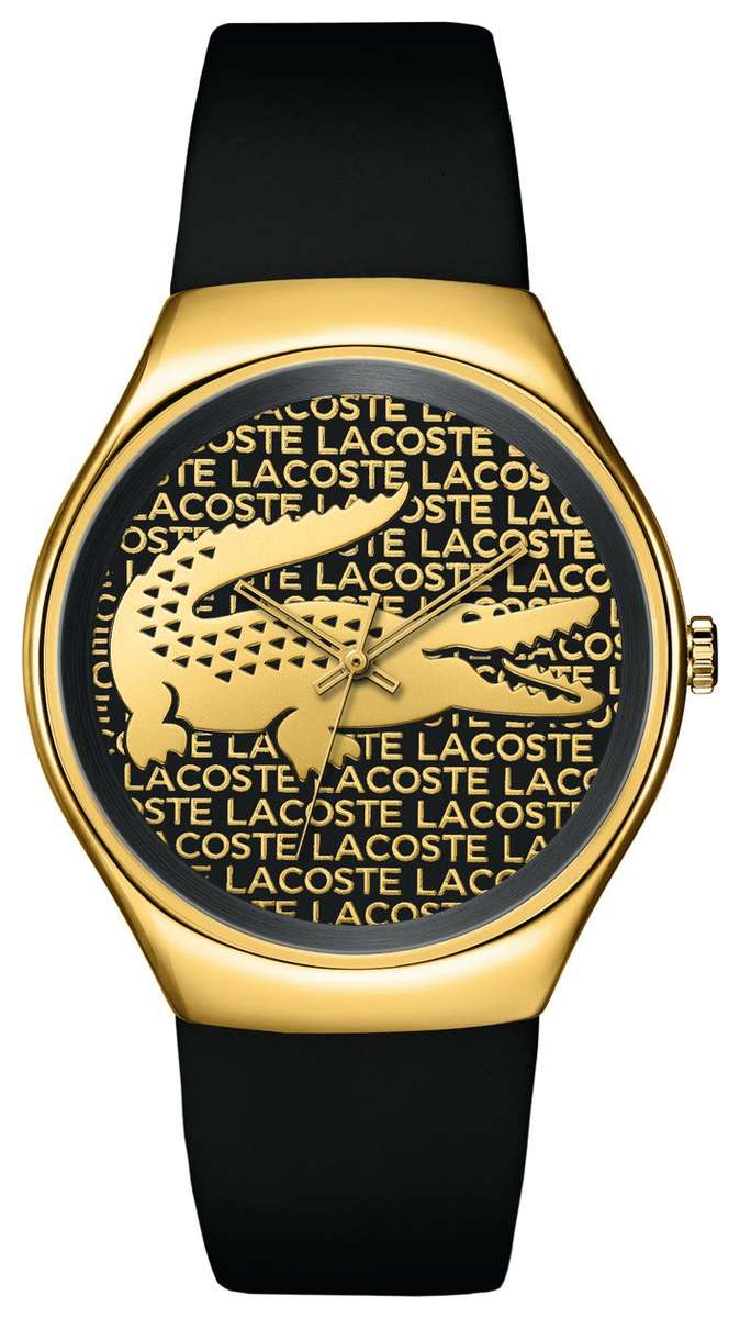 Lacoste Valencia Three-Hand Gold/Black Women's watch 2000808 - Brand New
