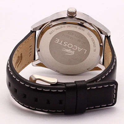 Lacoste Montreal Black Leather Strap Men's Watch 2010733 - Brand New