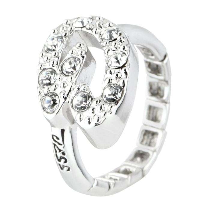 Guess Women's Silver plated Ring UBR31201S - Brand new in Box