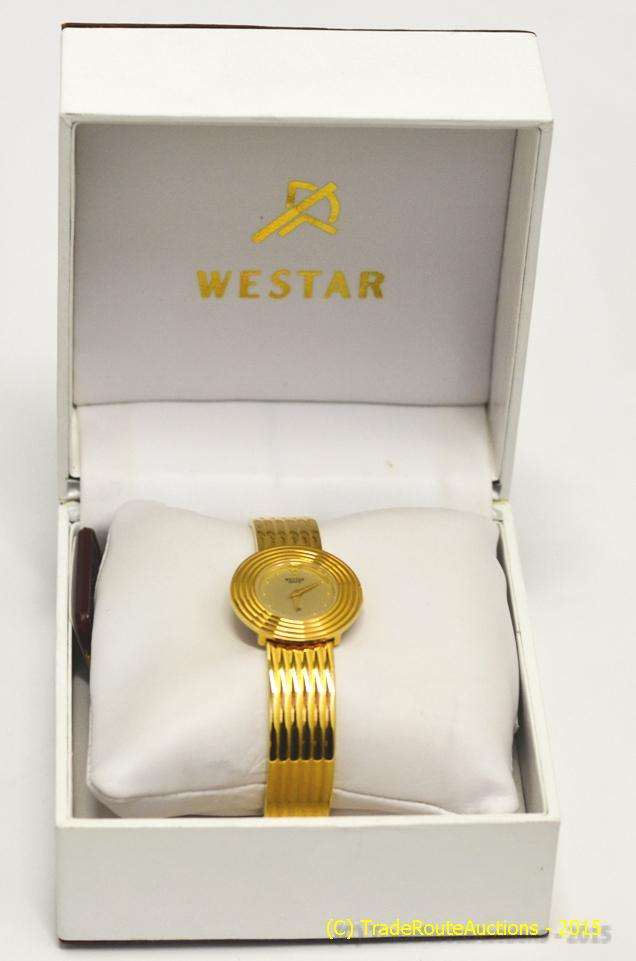 Westar Gold Plated Quartz bangle women`s watch - in Box - Demo stock