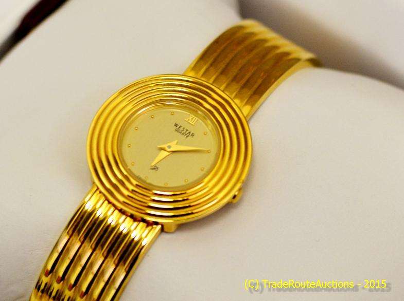 Westar Gold Plated Quartz bangle women`s watch - in Box - Demo stock