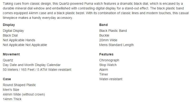 PUMA Men's PU911031003 Sharp Digital Watch - BRAND NEW *** PUMA ***