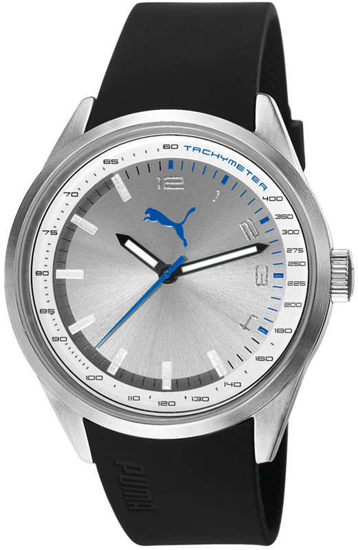 Puma Mens Speedometer Black Silicone Quartz Watch Silver Dial PU103481003  - BRAND NEW *** PUMA ***