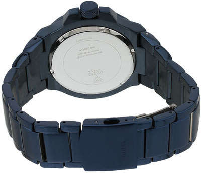 GUESS Men's Rigor Gunmetal Blue Multi Dial Day Date Watch - W0218G4 - Brand new