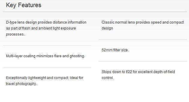 Nikon AF Nikkor 50mm f/1.8D Lens for NIKON Cameras
