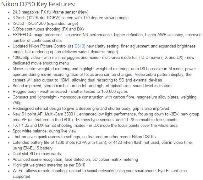 NIKON D750 | 24.3MP MEGAPIXELS | DIGITAL SLR CAMERA BODY | FX FORMAT | 6.5 FPS
