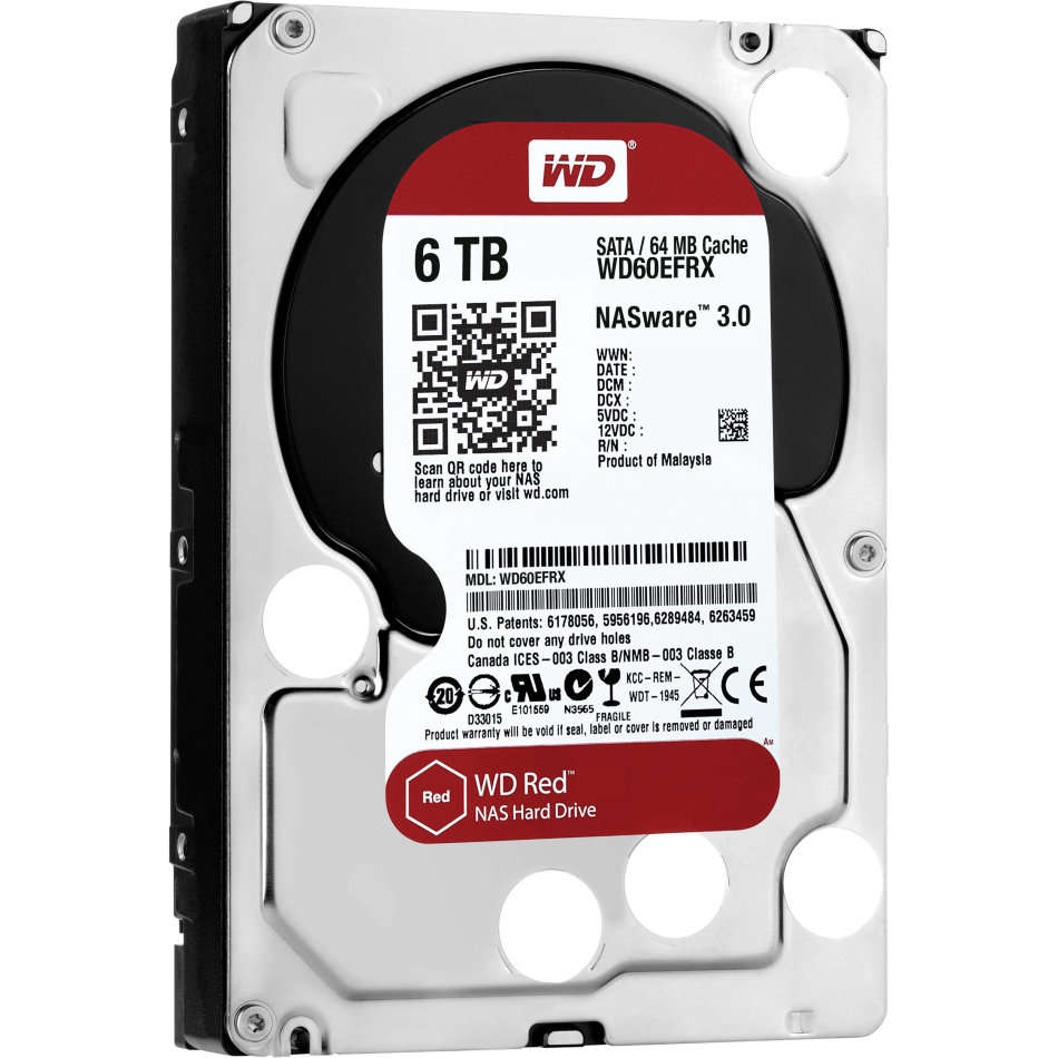 6TB HDD WD RED NAS Hard Drive | 6 TB | SATA 6Gb/s | 5400 RPM 64MB Cache | DVR CCTV DESKTOP NAS