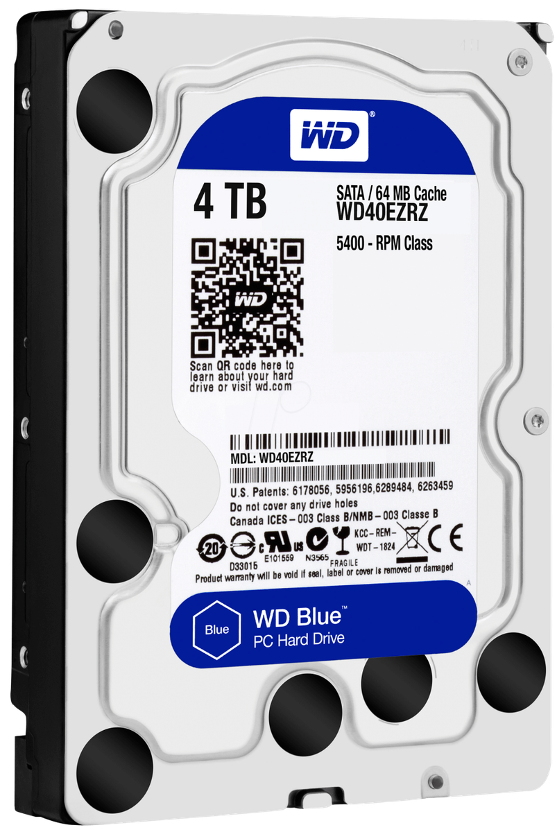 Western Digital BLUE 4TB HDD Internal 3.5" - 5400rpm SATA 6Gb/s 64MB Cache 3.5" Internal Hard Drive