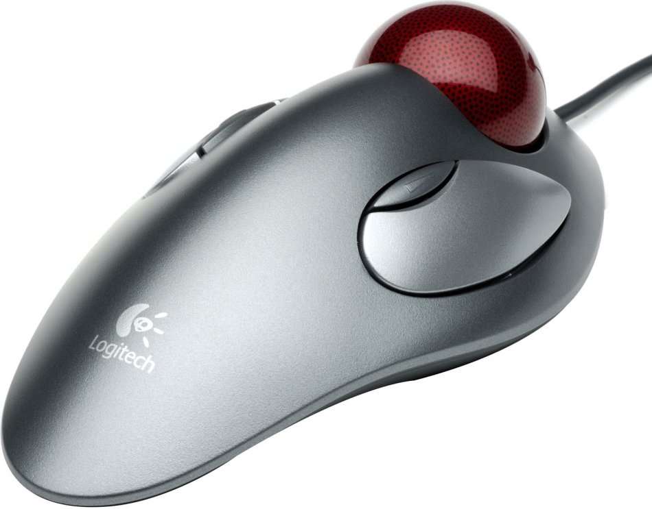 Logitech Trackman Marble Mouse, Four-Button, Programmable, Dark Gray