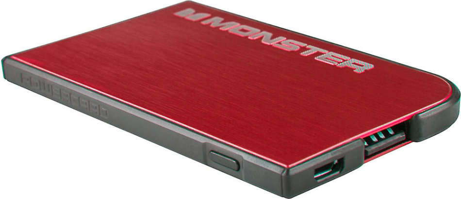 Monster Powercard - Powerbank - Credit card sized [RED]