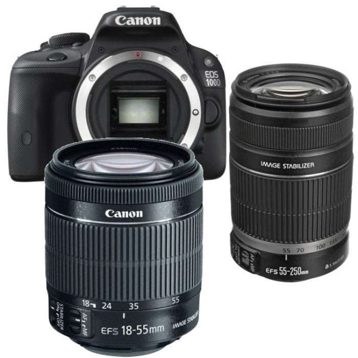 Canon EOS 100D Digital SLR camera FULL HD TWIN LENS KIT | 18-55mm + 55-250mm IS Lenses